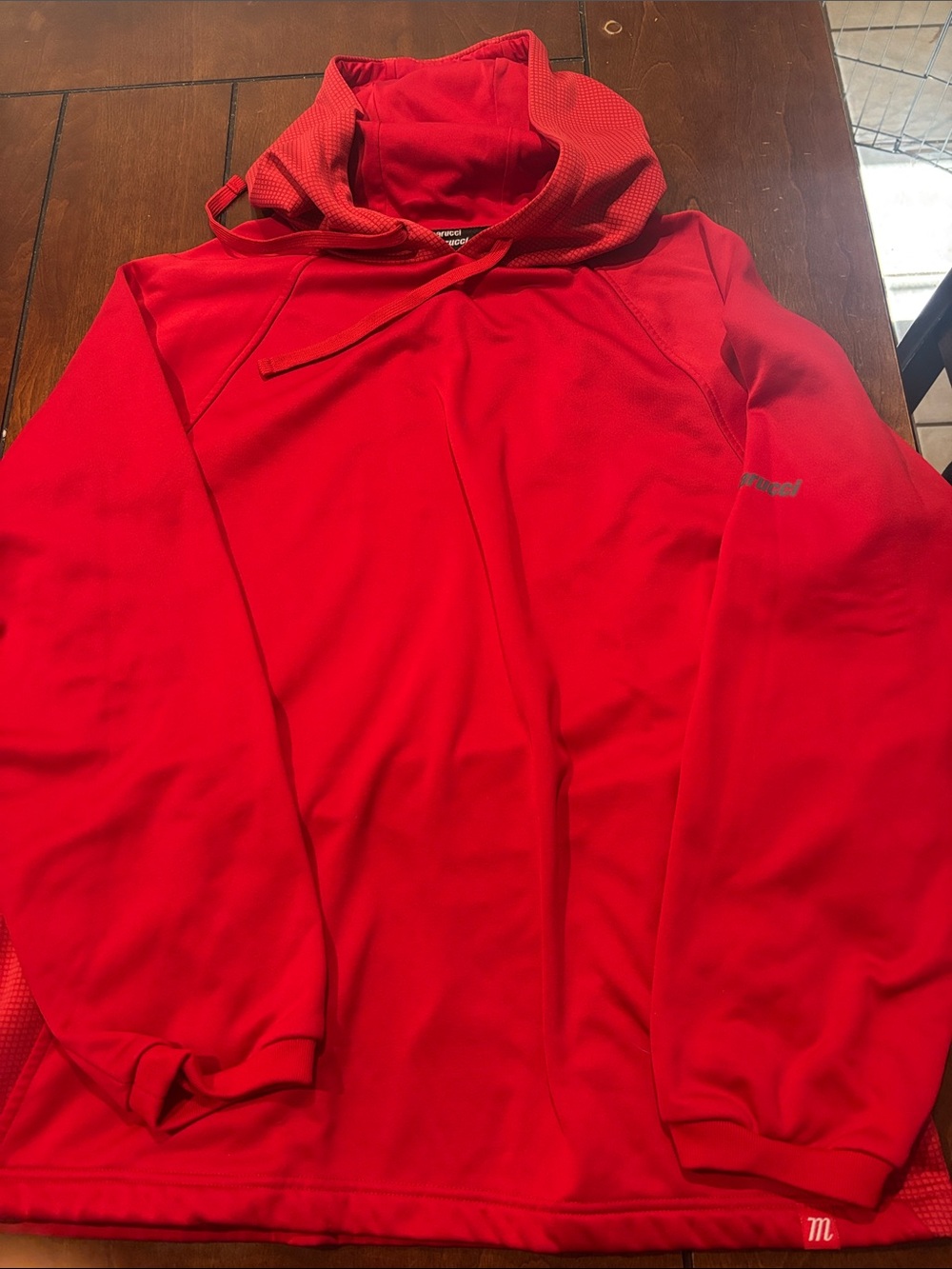 Men's Red Hooded Performance Pullover Sweatshirt